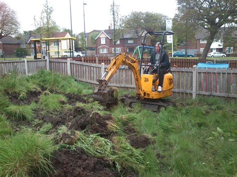 mini digger into garden